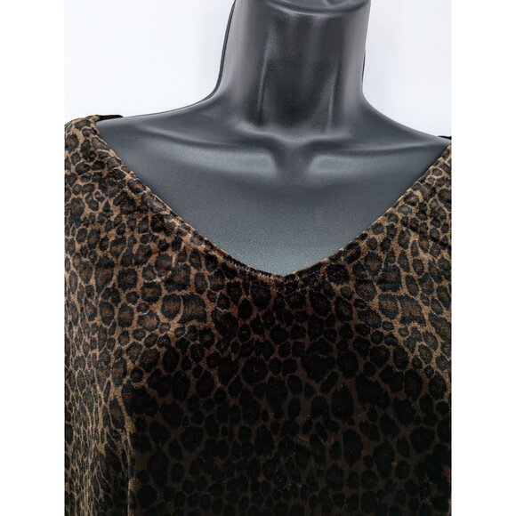 Vintage Kathie Lee Burnout Velvet Top Women Size XL Leopard Y2K Boho Office Glam - Picture 3 of 7